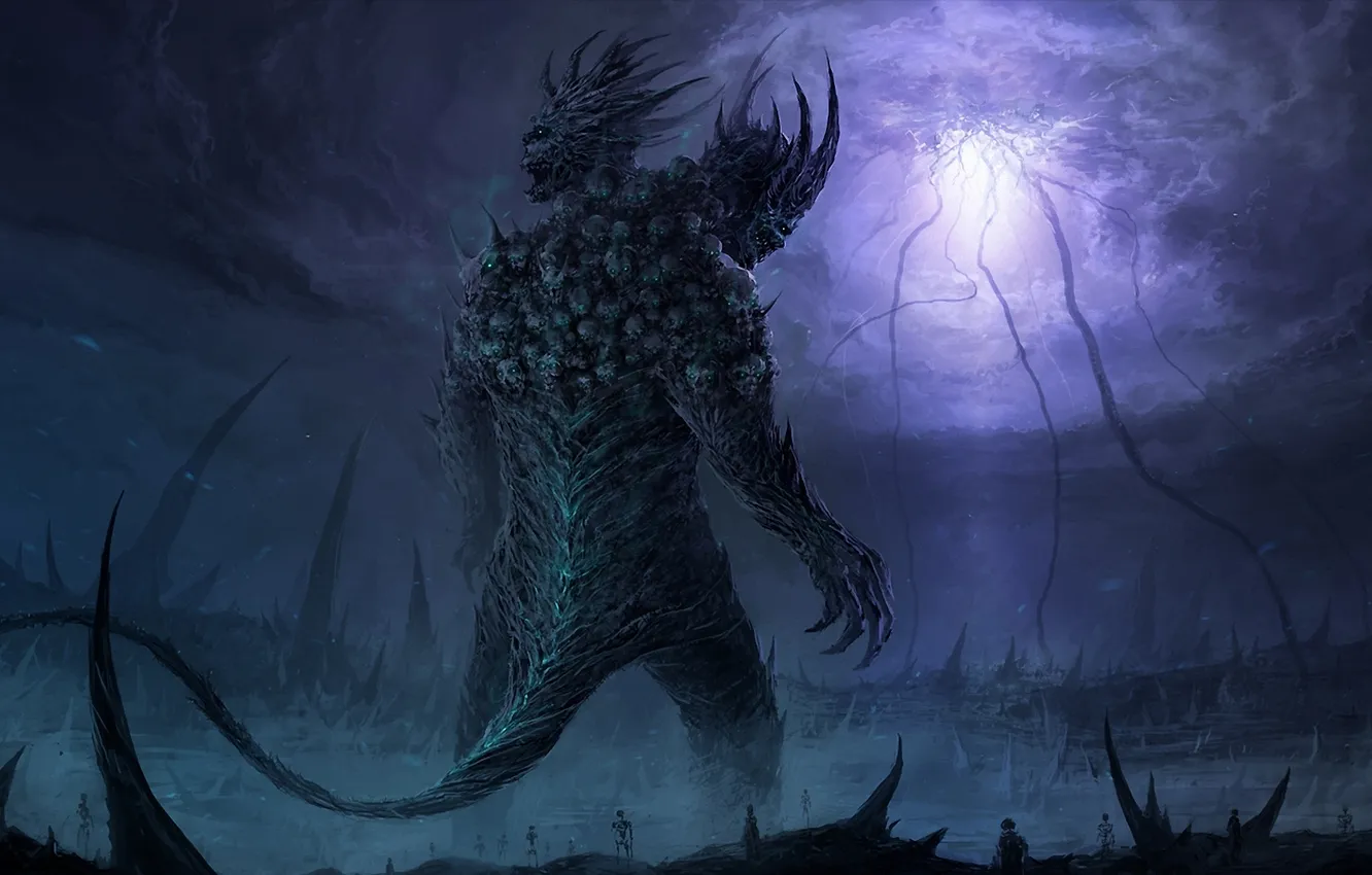 Photo wallpaper skull, monster, art, skeleton, giant, rift, ChrisCold