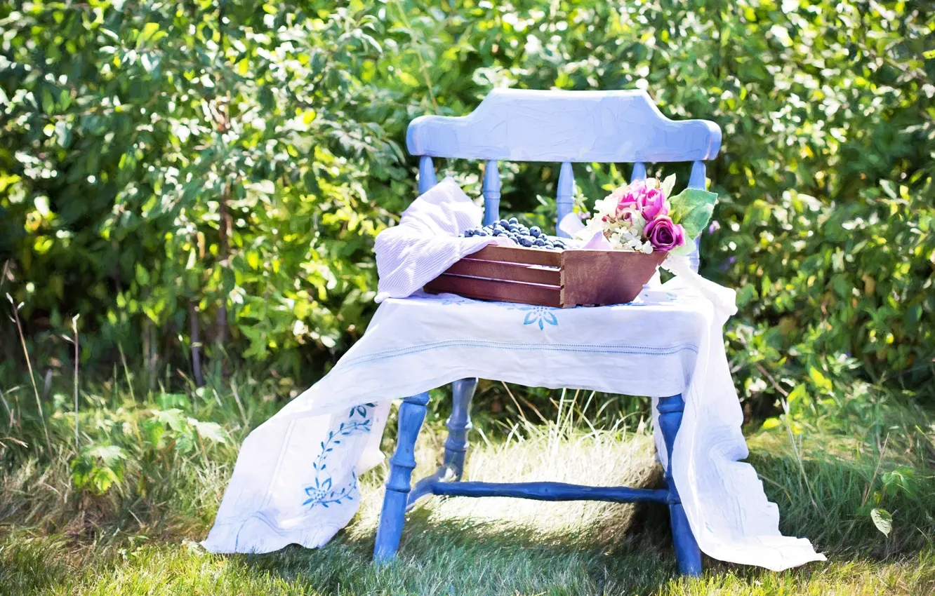 Photo wallpaper berries, picture, garden, summer, still life, fresh, painting, still life