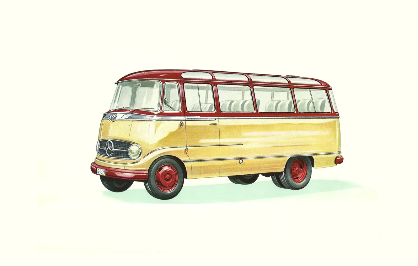 Photo wallpaper bus, vehicle, Sketch