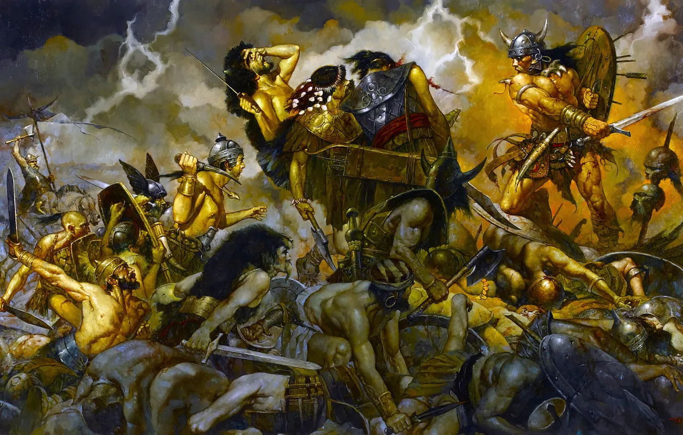 Photo wallpaper weapons, body, warrior, battle, the battle, muscle, barbarian, Conan