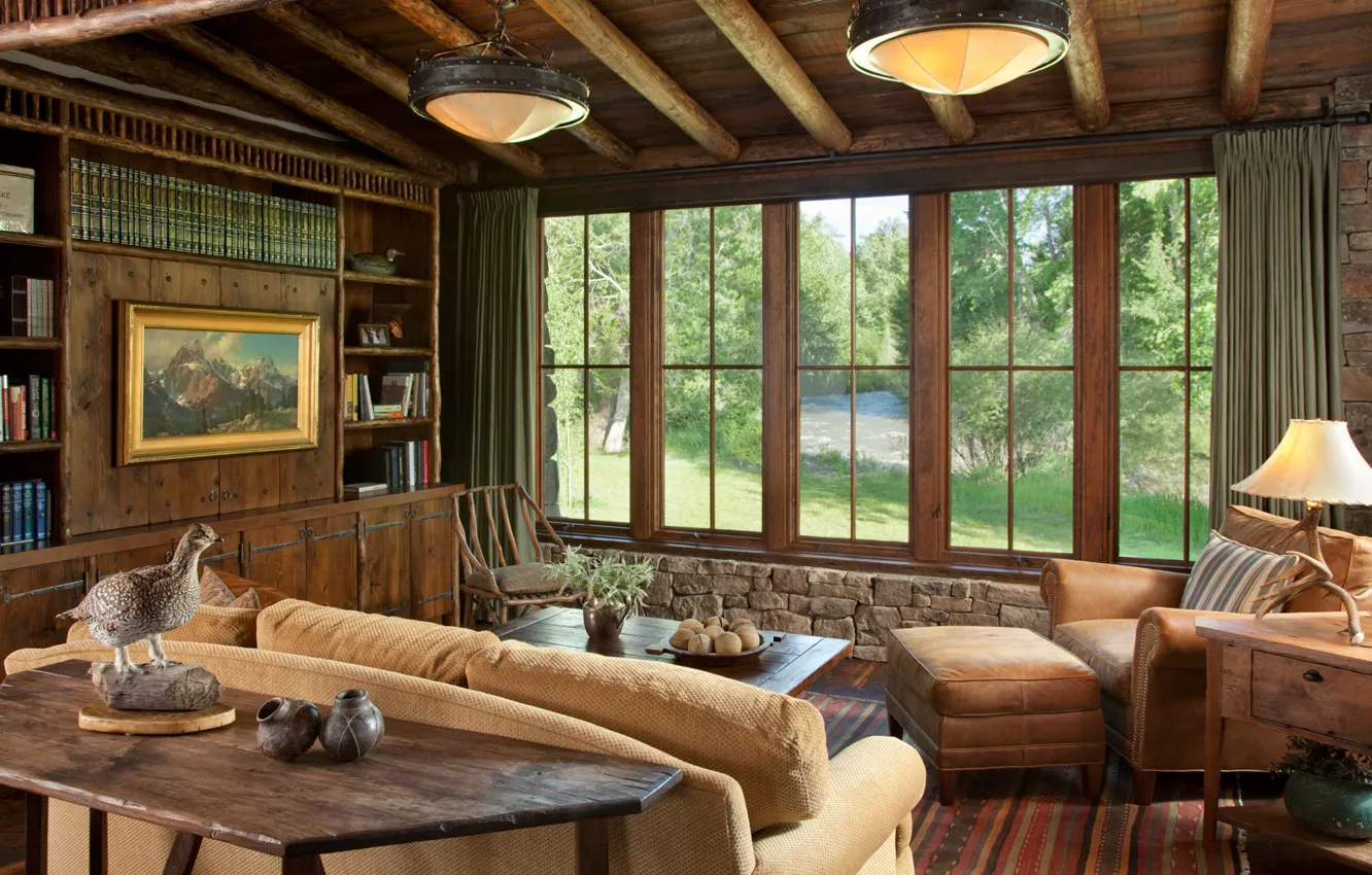Photo wallpaper style, interior, living room