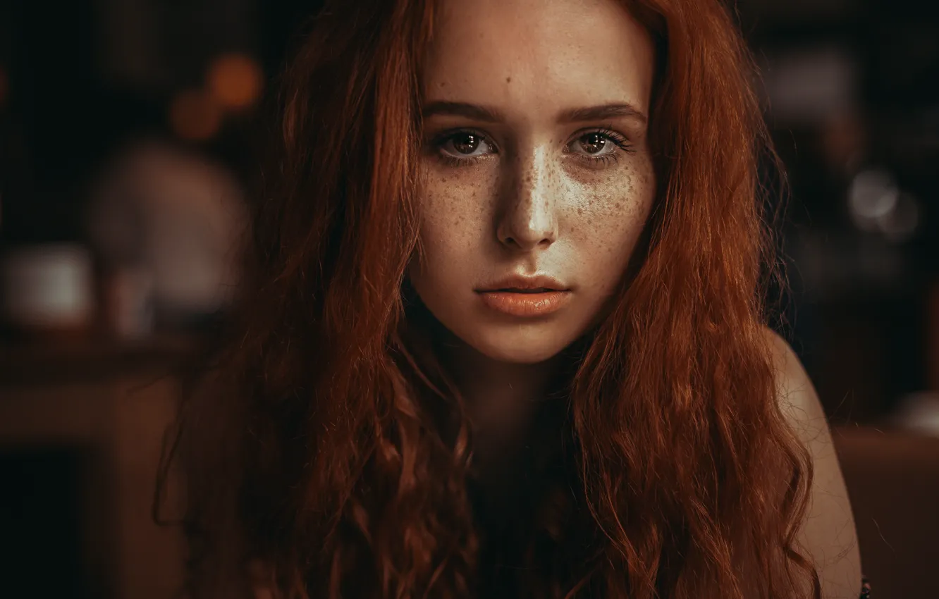 Photo wallpaper portrait, freckles, redhead, kassio. epia