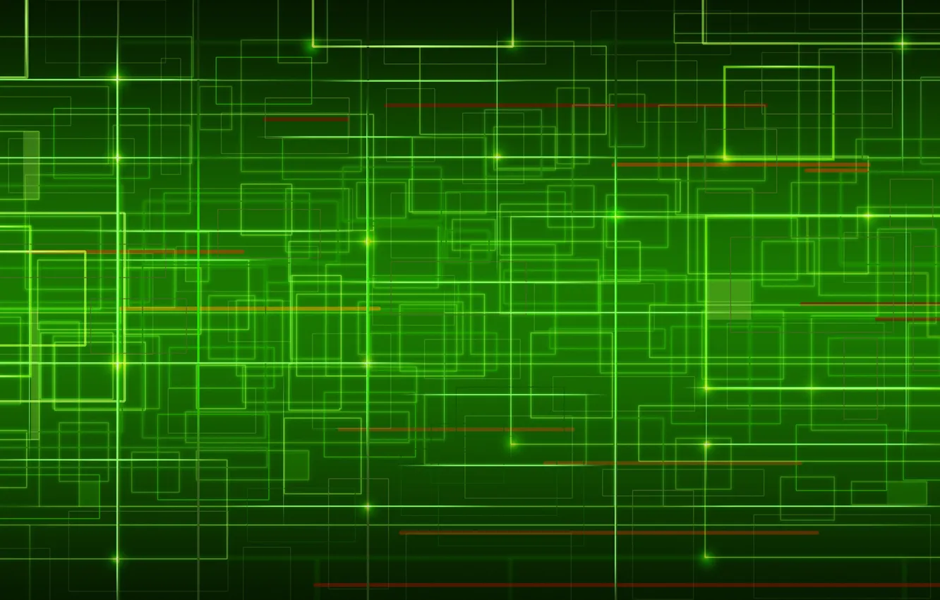 Photo wallpaper line, green, curves, network