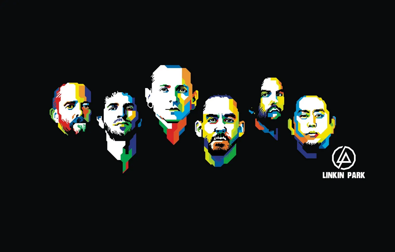 Photo wallpaper art, linkin park, Mike Shinoda, Chester Bennington, Rob Bourdon, Brad Delson, Joseph Hahn, Dave Farrell