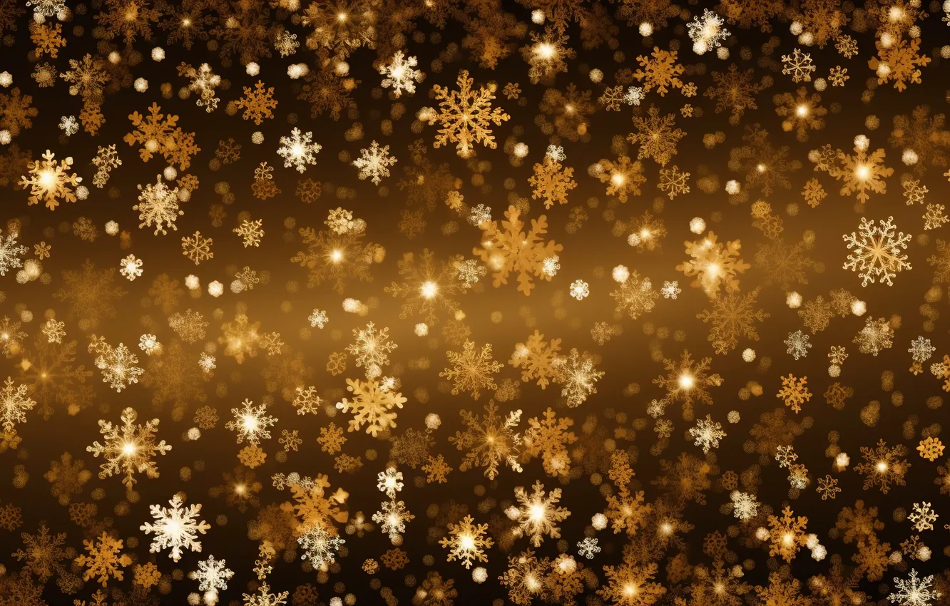 Photo wallpaper snowflakes, background, gold, black, New Year, Christmas, golden, Christmas