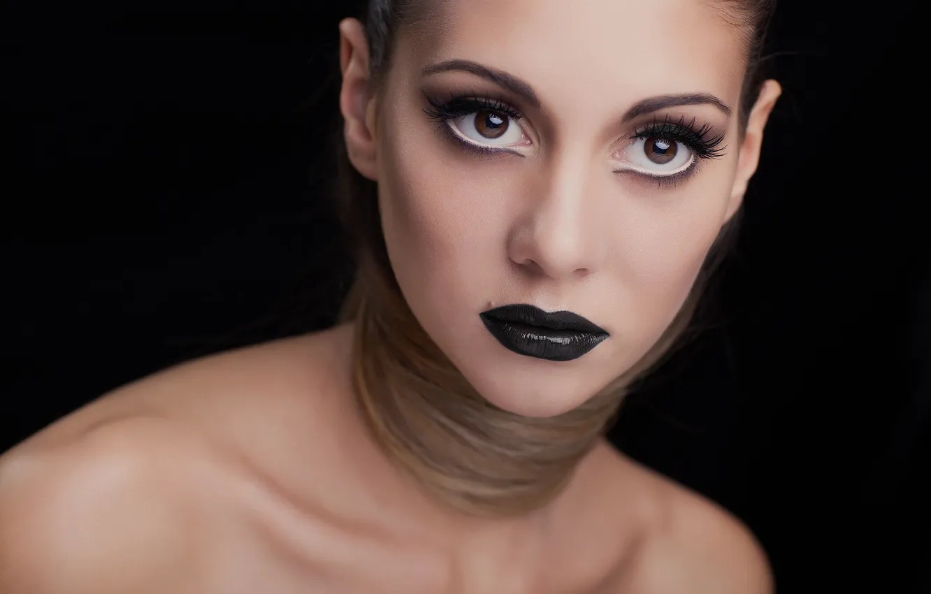 Photo wallpaper portrait, makeup, brown-eyed, retouching