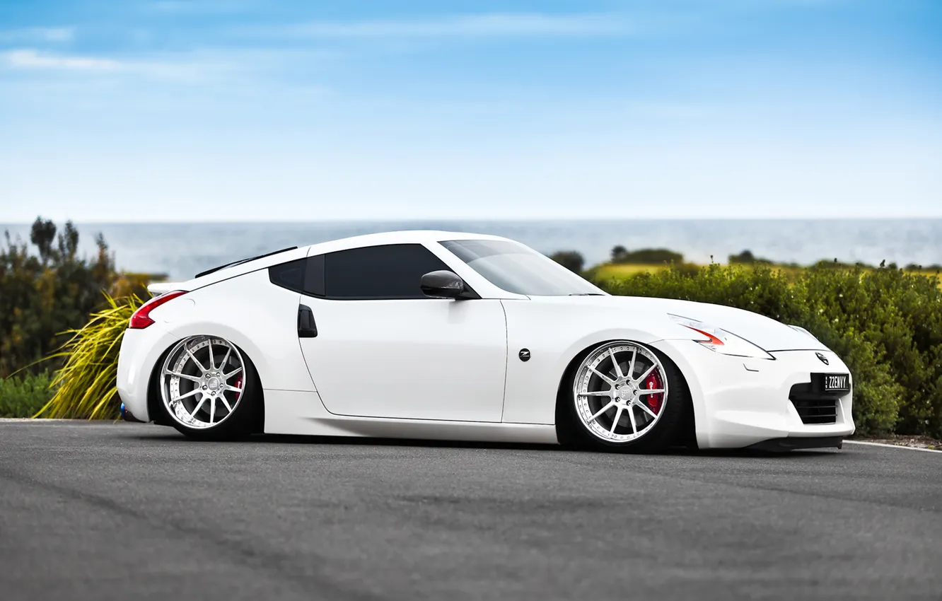 Photo wallpaper white, tuning, Nissan, nissan 370z