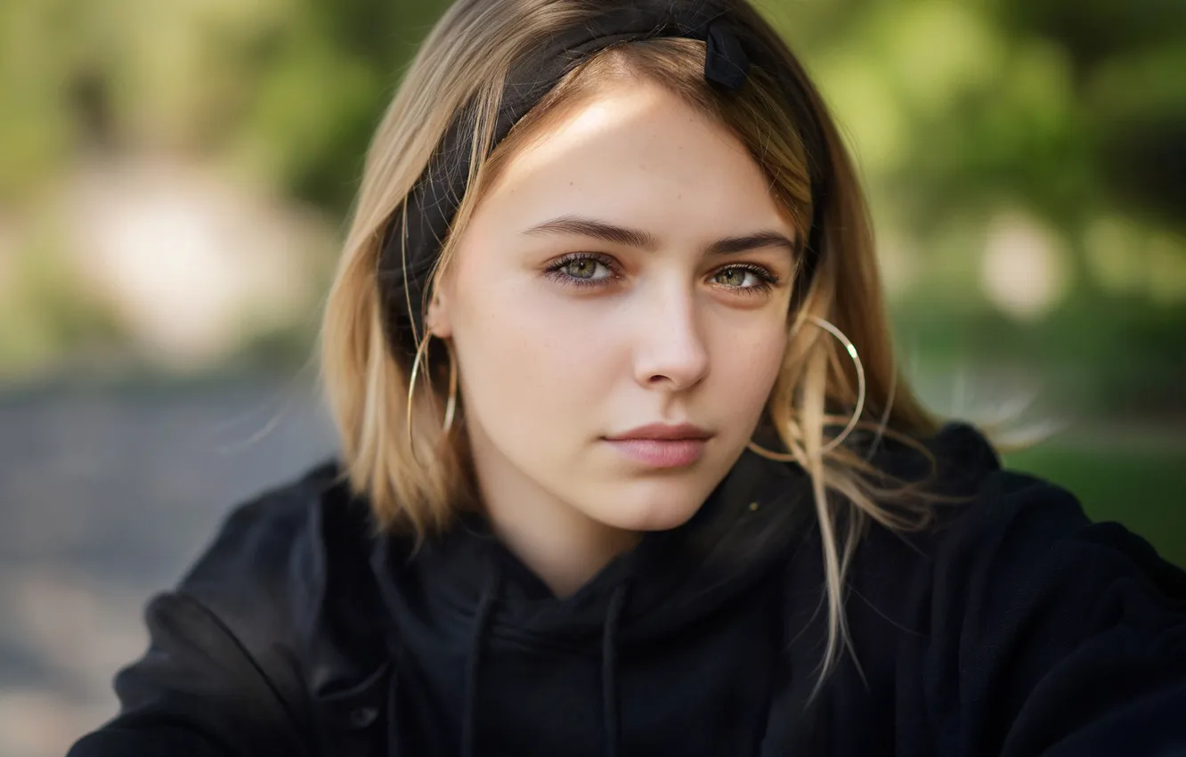 Photo wallpaper look, background, model, portrait, makeup, hairstyle, blonde, beauty