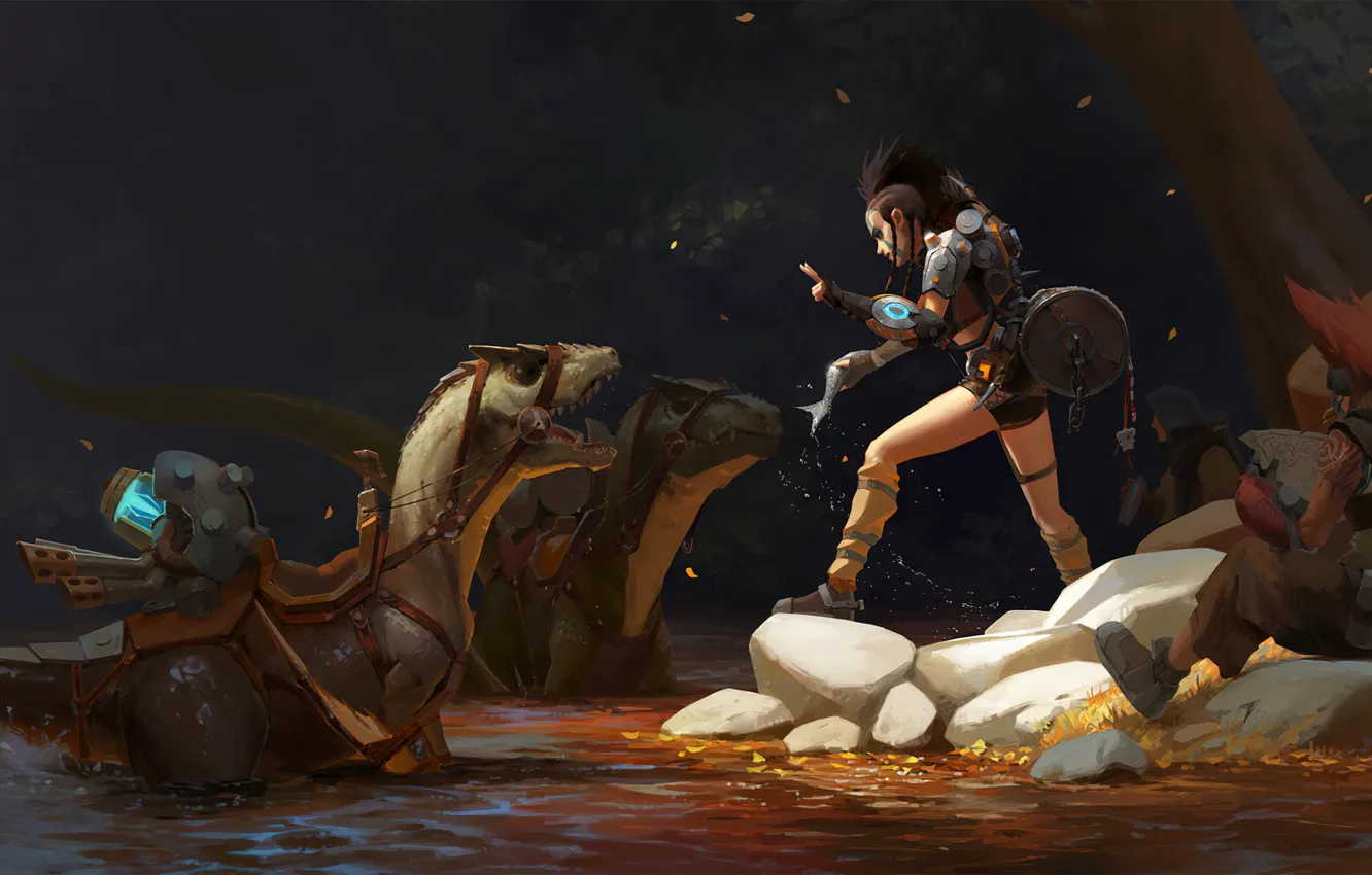Photo wallpaper Kan Liu, dinosaurus, Character Design, Journey - Take a Rest