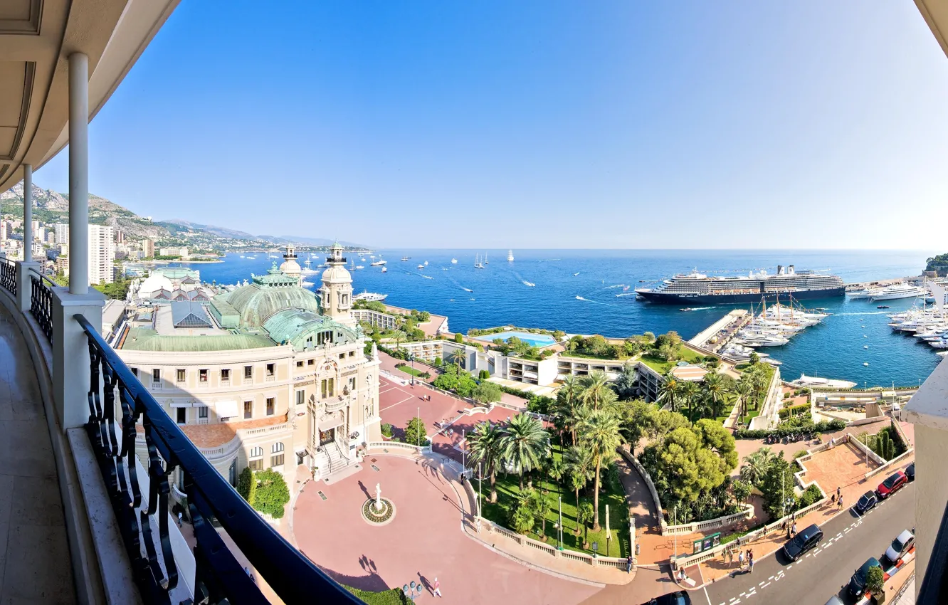 Photo wallpaper the city, the ocean, balcony, Monaco