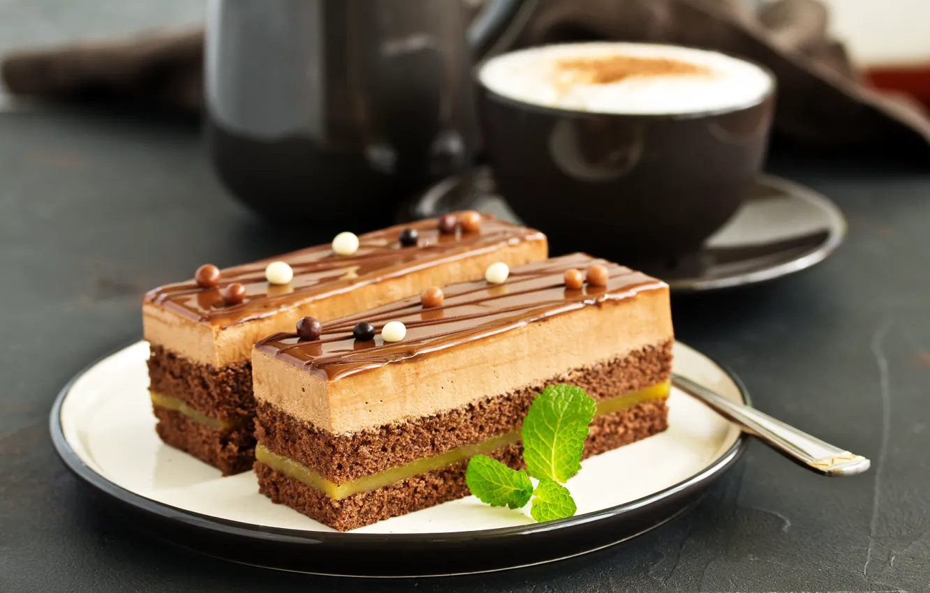 Photo wallpaper decoration, souffle, cake, cream, chocolate