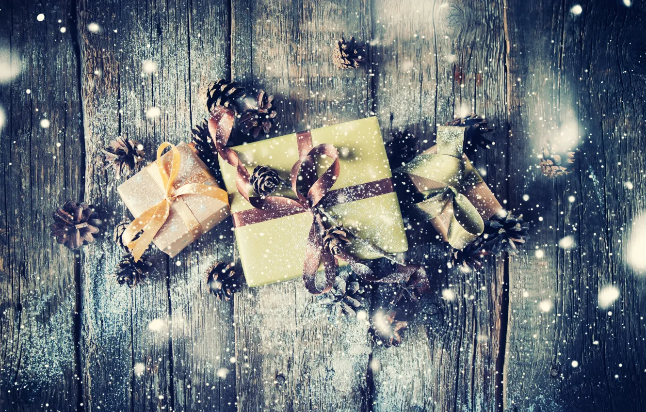 Photo wallpaper decoration, gift, new year, Christmas, Christmas, wood, New Year, Xmas
