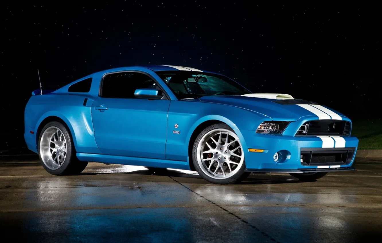 Photo wallpaper blue, strip, background, Mustang, Ford, Shelby, GT500, Mustang