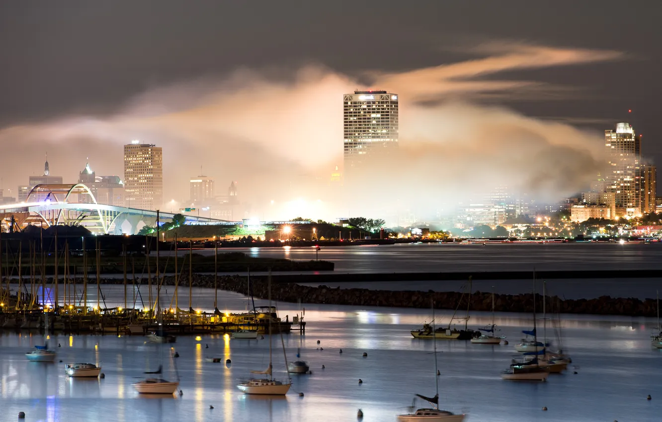 Photo wallpaper city, the city, USA, Wisconsin, Milwaukee