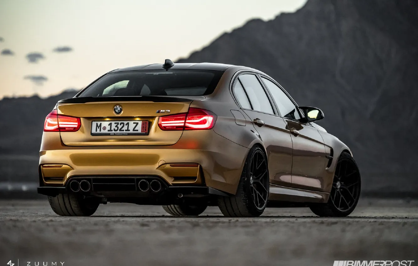 Photo wallpaper BMW, BMW, sedan, Individual, M3, Sunburst Gold Metallic