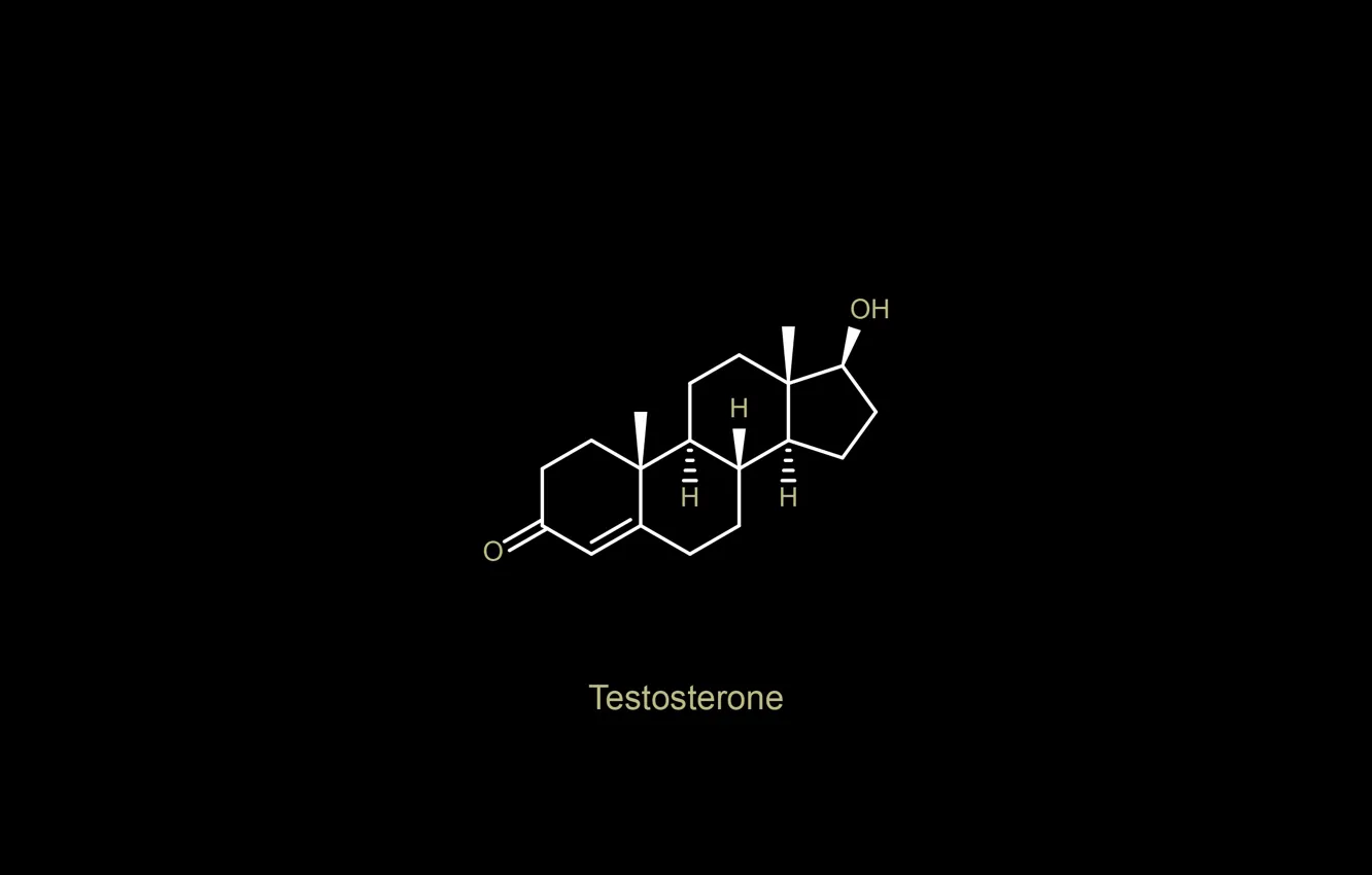 Photo wallpaper minimalism, oxygen, chemistry, black background, science, simple background, Testosterone, chemical structures