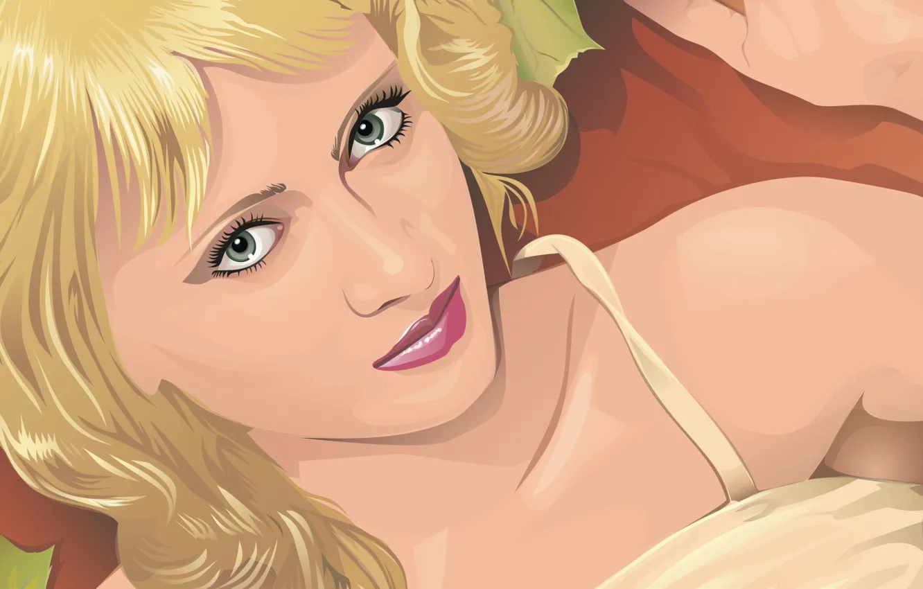 Photo wallpaper look, girl, vector