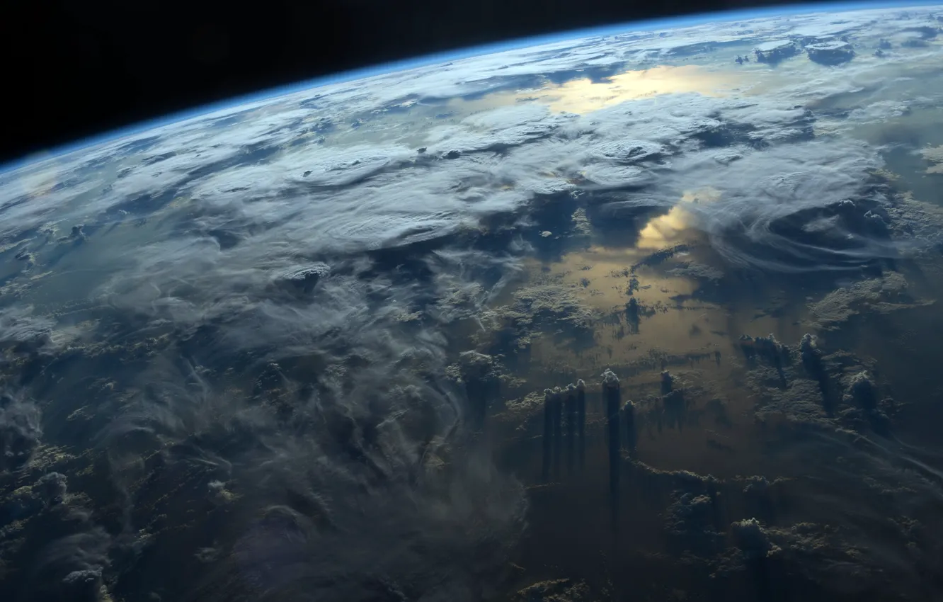 Photo wallpaper space, earth, planet