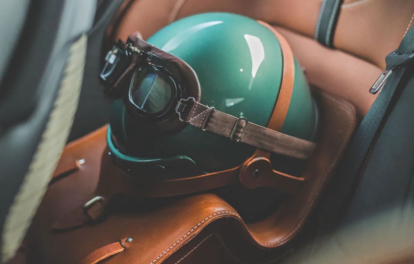 Photo wallpaper Aston Martin, Glasses, Green, Helmet, 2019, DBS 59