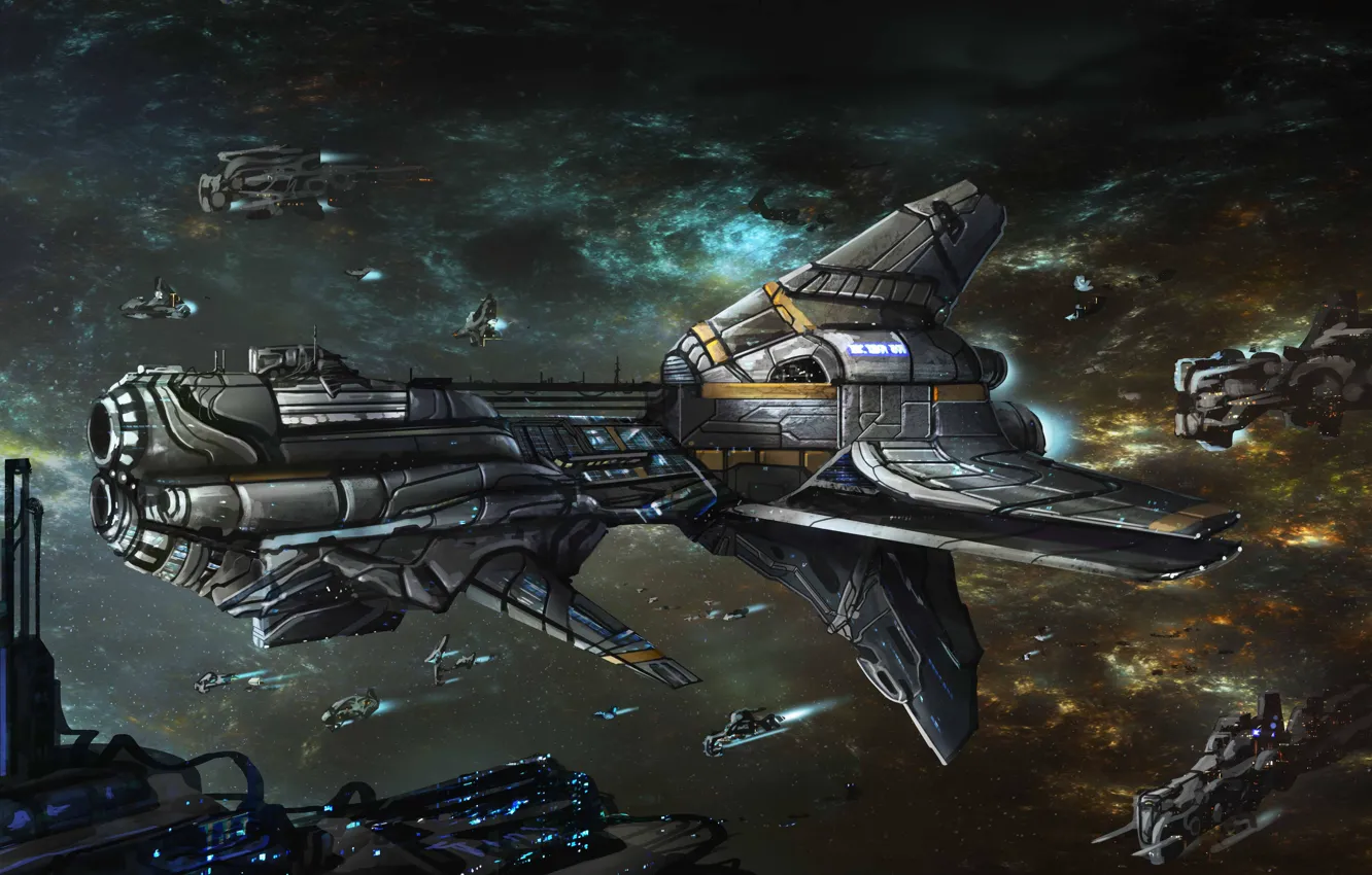 Photo wallpaper space, ship, art, Armada, Jonathan Powell