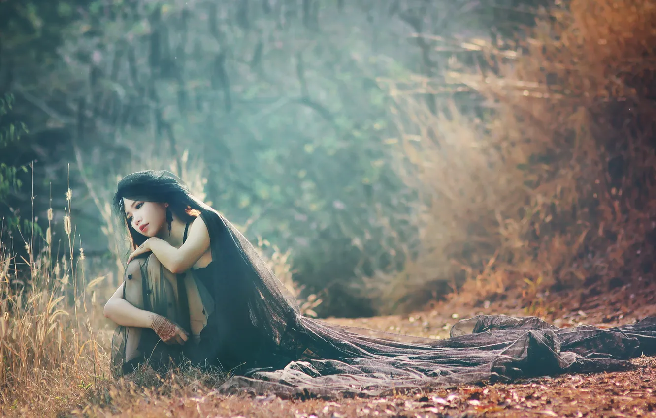 Photo wallpaper girl, pose, background