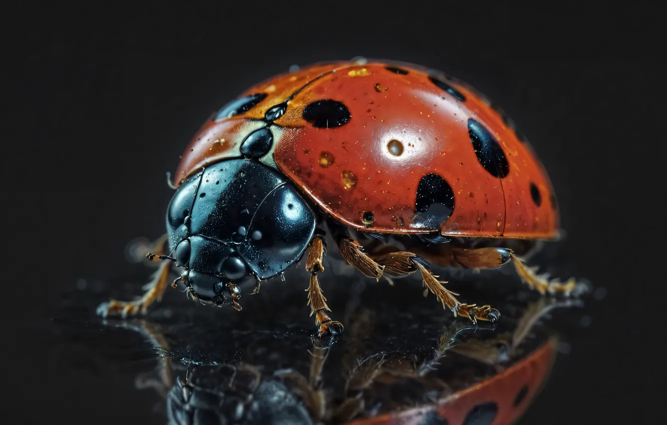 Photo wallpaper macro, insect, Ladybug