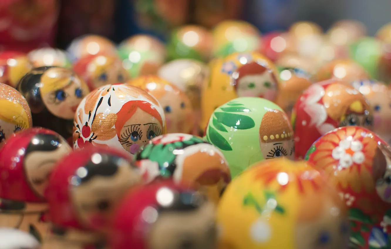 Photo wallpaper macro, background, matryoshka