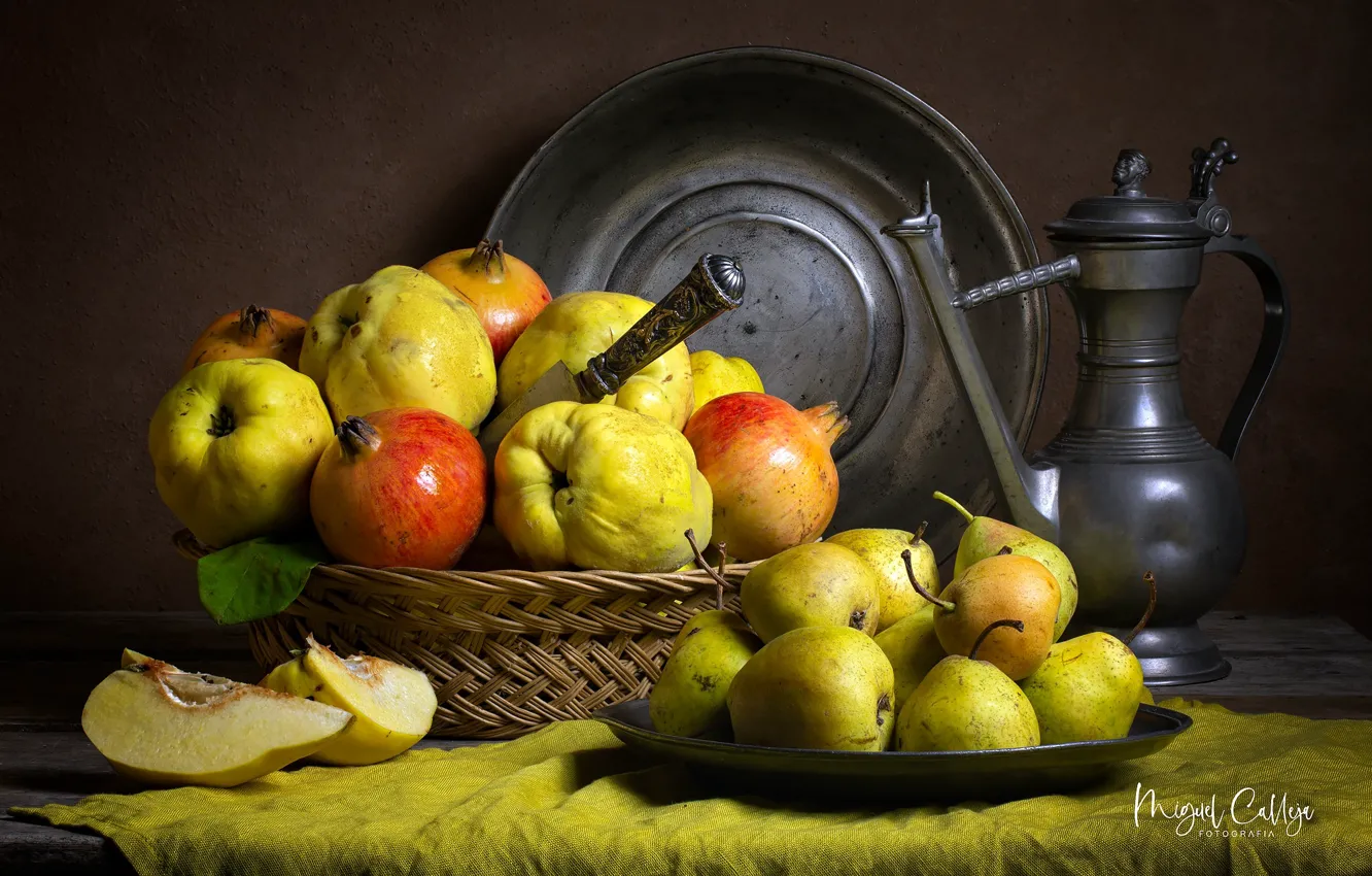 Photo wallpaper berries, fruit, still life, quince