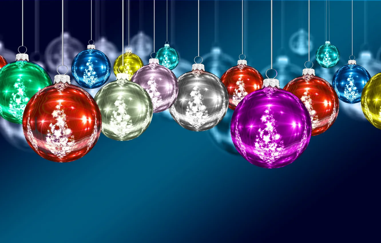Photo wallpaper balls, decoration, toys, New Year, Christmas