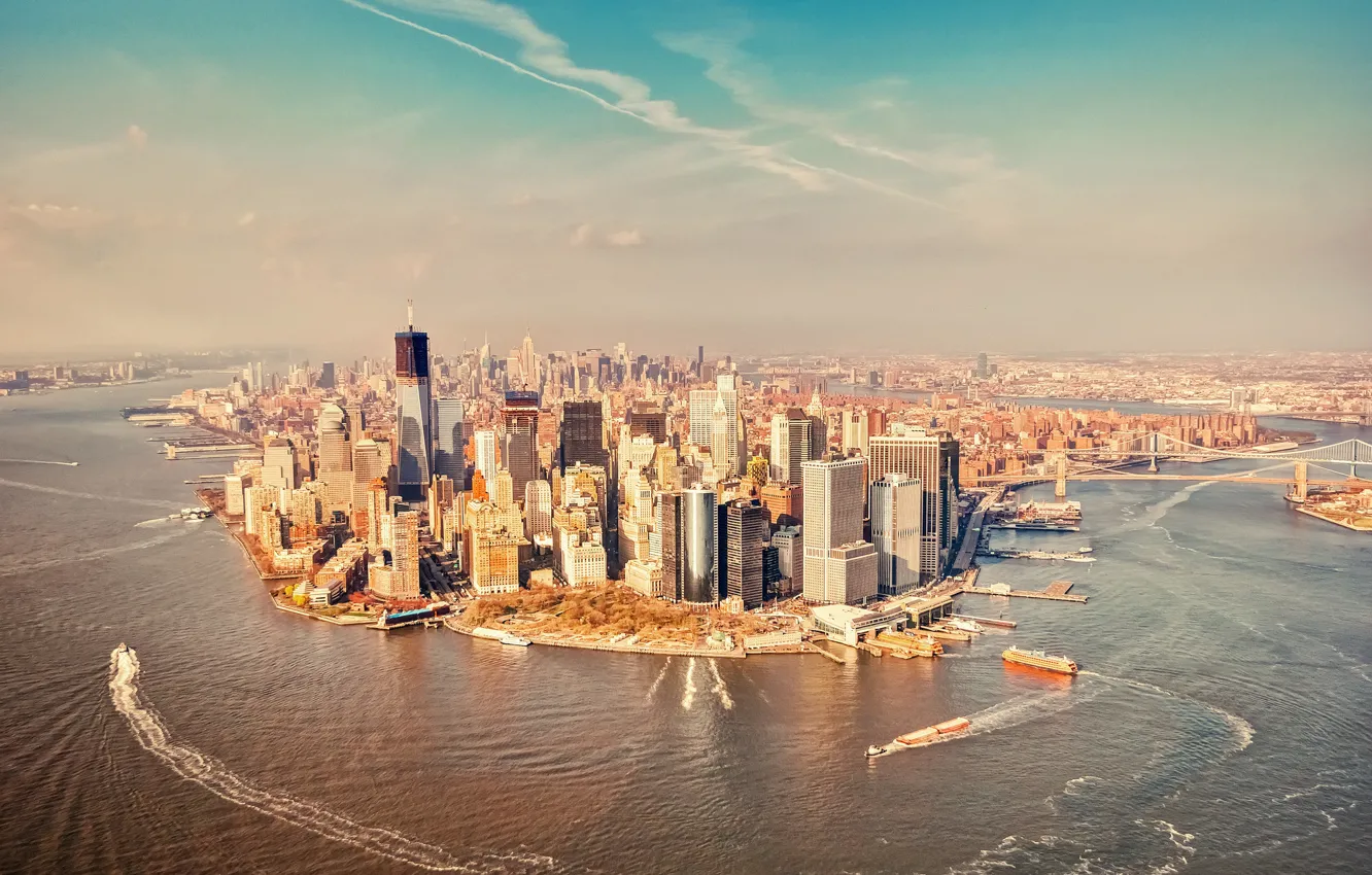 Photo wallpaper ships, New York, new york, Manhattan