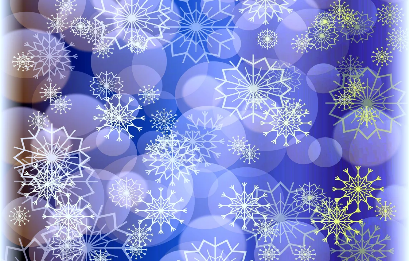 Photo wallpaper winter, snowflakes, holiday