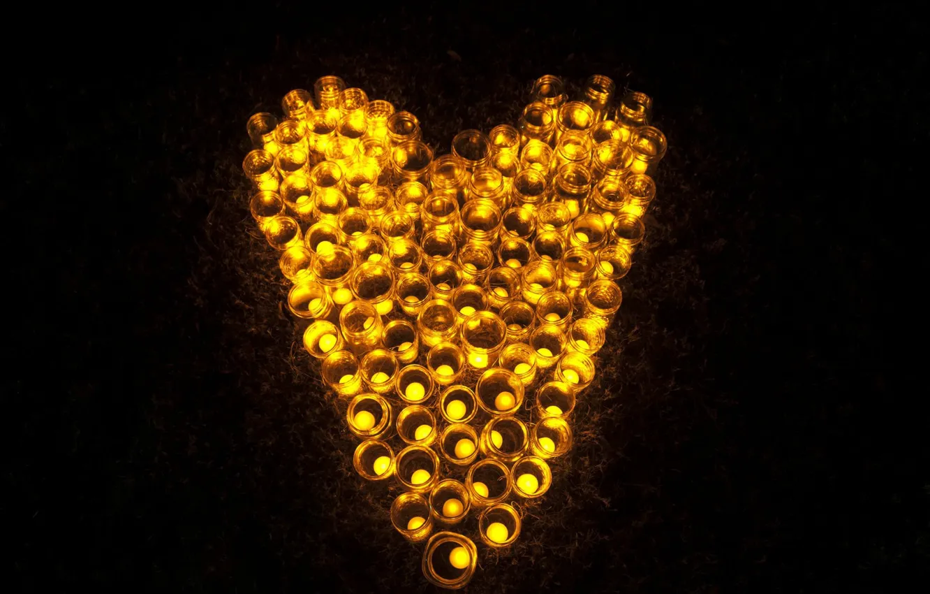 Photo wallpaper heart, candles, Cup, grief