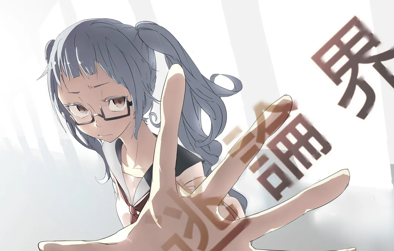 Photo wallpaper sadness, girl, hand, glasses, characters, vocaloid, Vocaloid, art