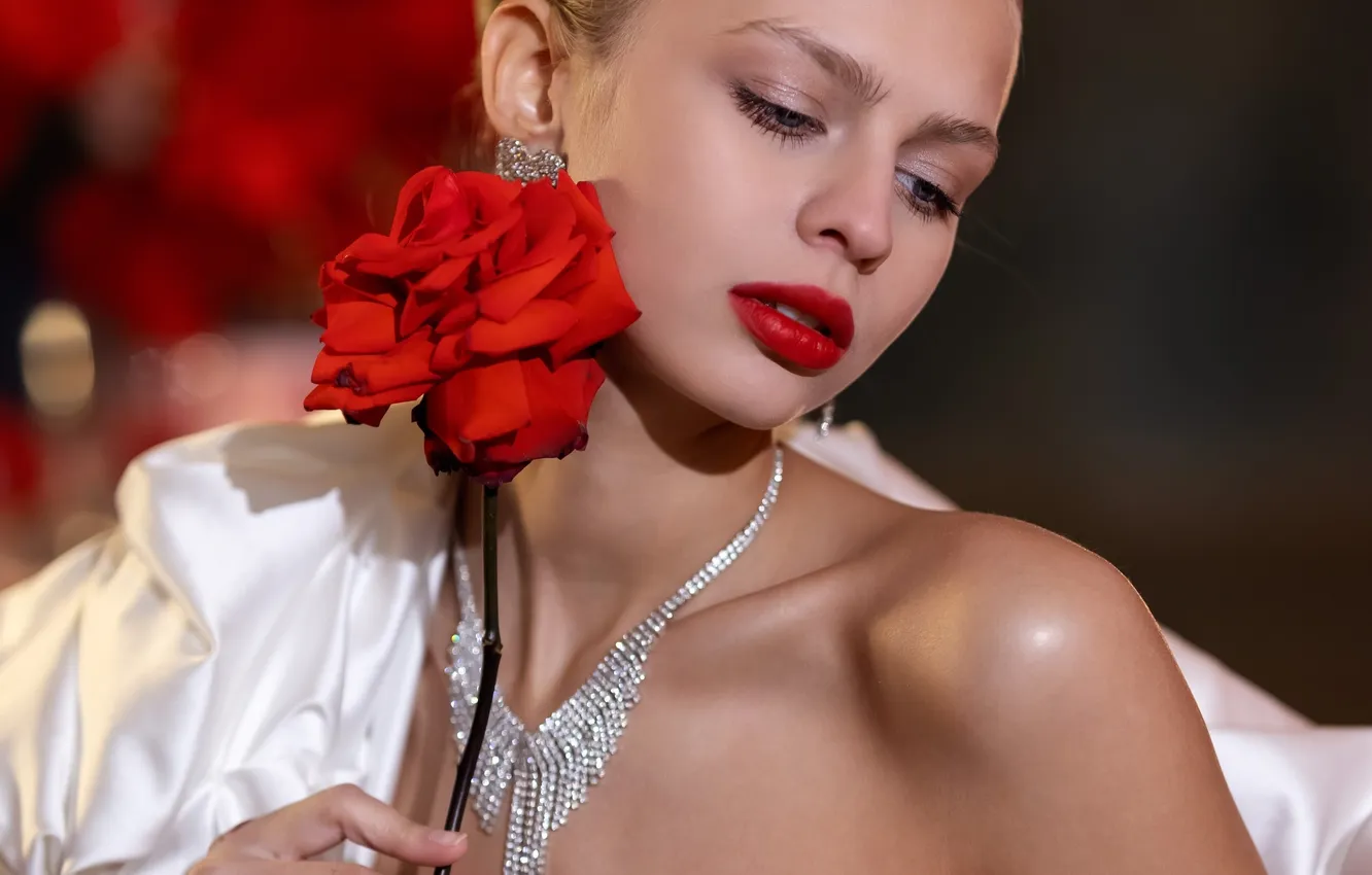 Photo wallpaper roses, blonde, Oksana, Elena Zhmelkova