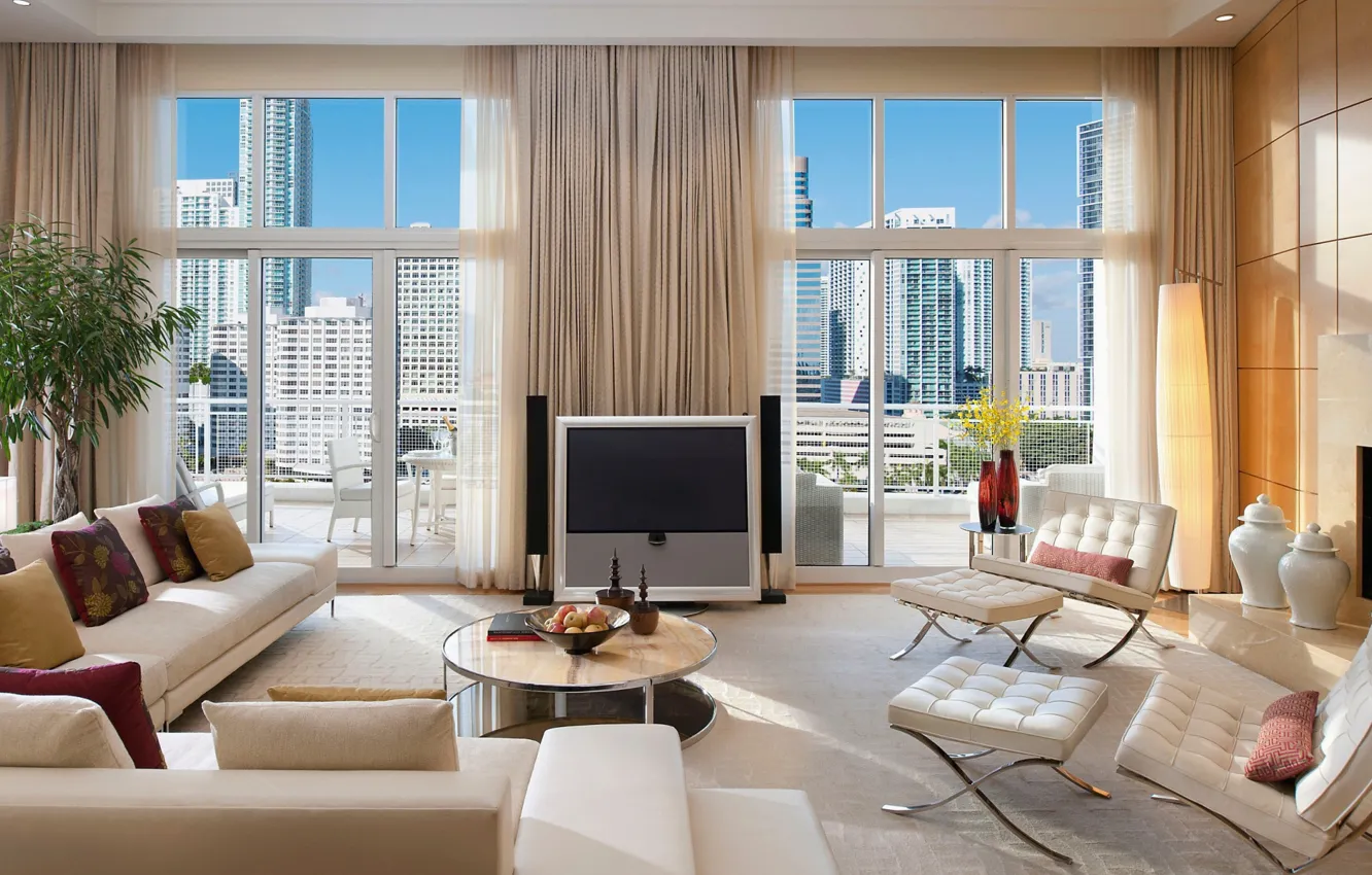 Photo wallpaper window, home, sofa