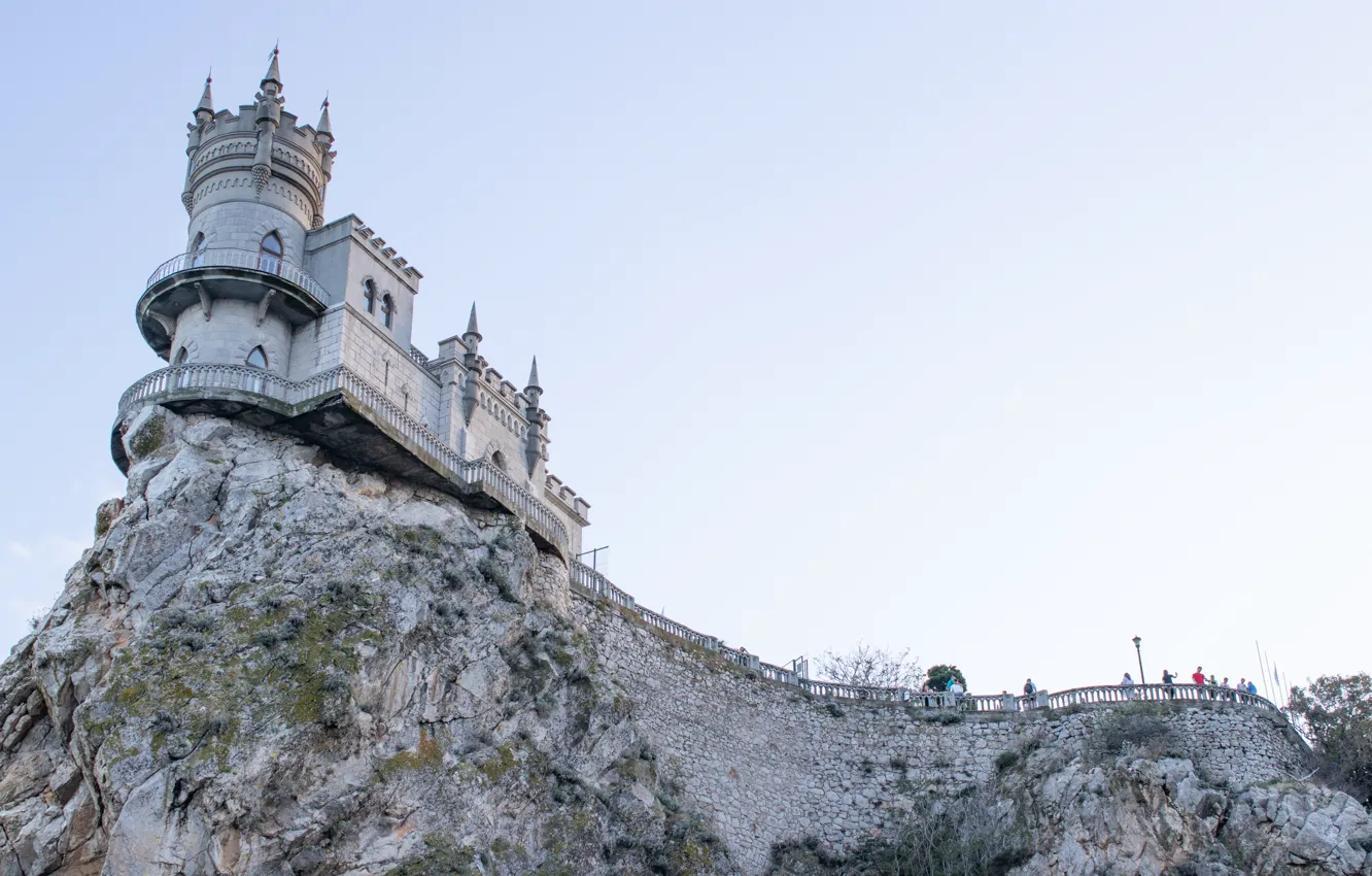Photo wallpaper the sky, rocks, Crimea, Swallow's nest, Yalta