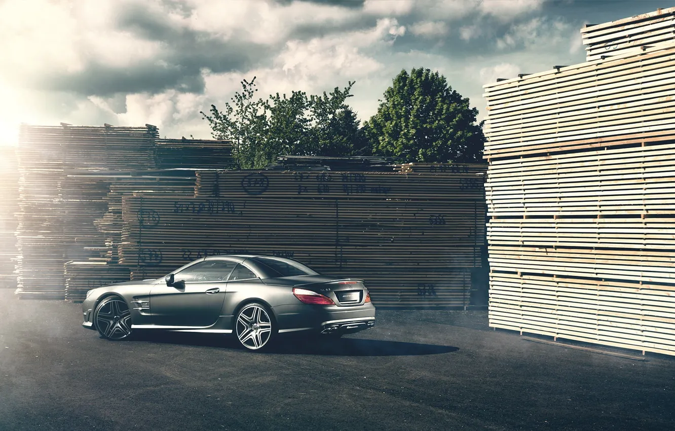 Photo wallpaper The sun, Mercedes, Ass, Board, Mercedes, Benz, AMG, SL63