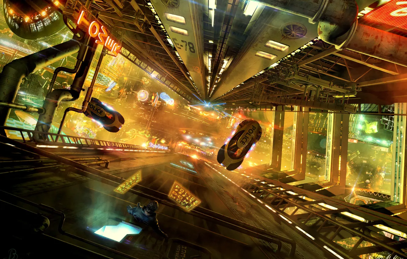 Photo wallpaper street, tower, car, running, Mr Menuhin