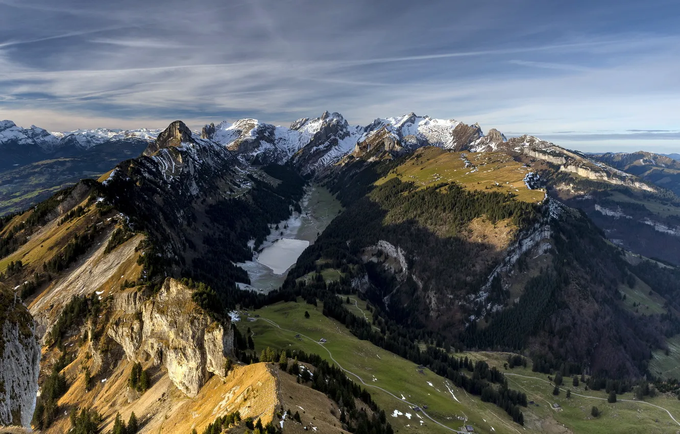 Photo wallpaper landscape, mountains, nature