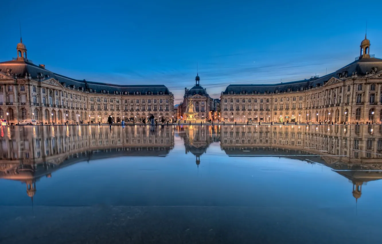 Photo wallpaper water, panorama, fountain