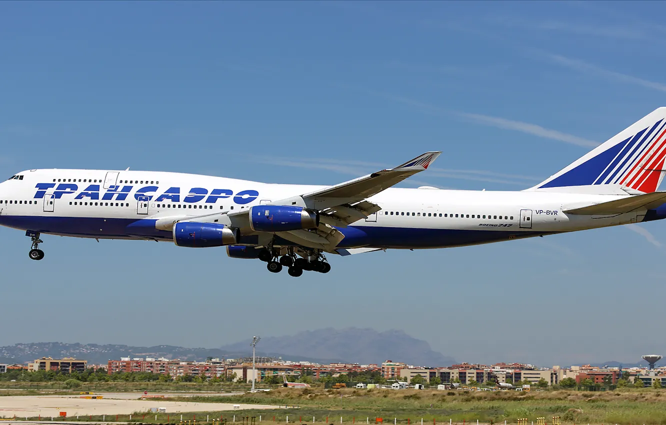 Photo wallpaper Boeing 747, 747-400, Transaero