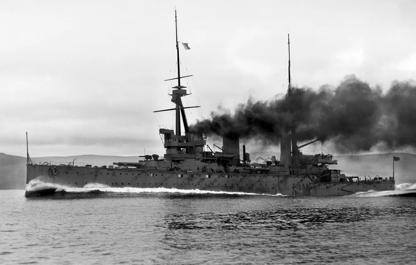 Photo wallpaper retro, England, cruiser, HMS Inflexible