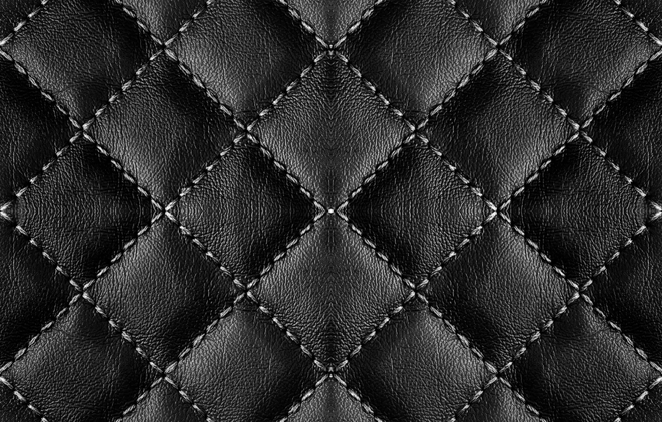 Photo wallpaper background, texture, leather, thread, black, leather, firmware, quilted