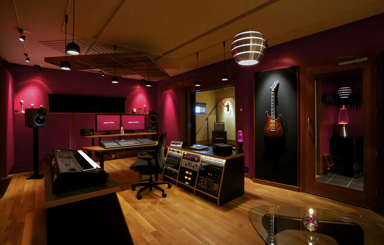 Photo wallpaper design, style, room, interior, Studio, saga recording control room