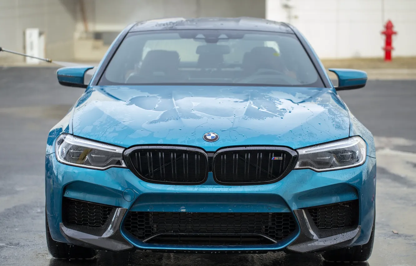 Photo wallpaper BMW, Blue, Front, Face, F90