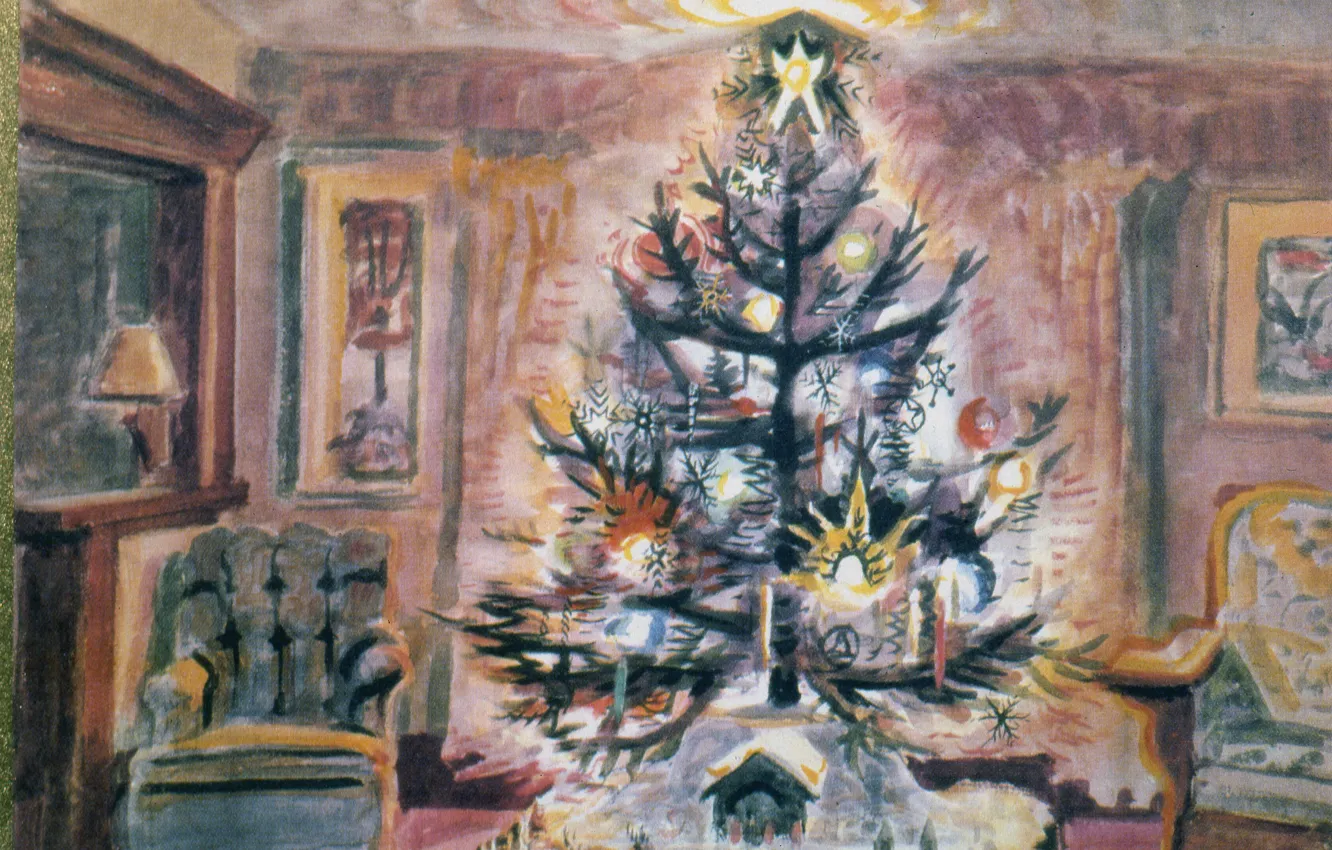 Photo wallpaper 1952, Charles Ephraim Burchfield, The Glow of Christmas