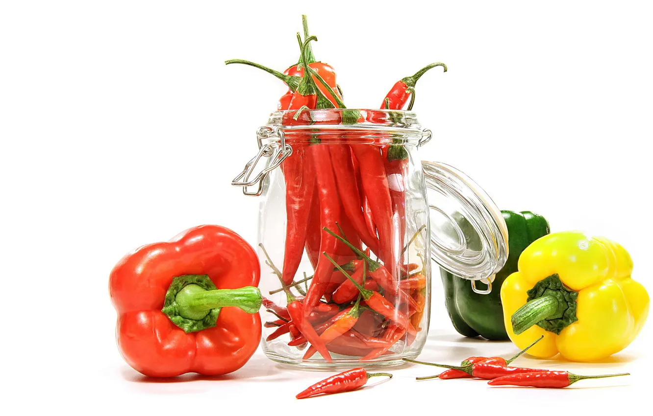Photo wallpaper red, food, pepper, Bulgarian