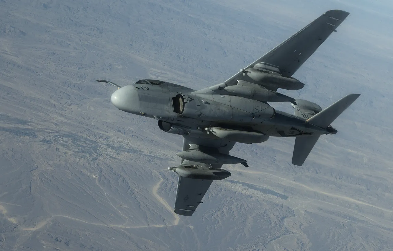 Photo wallpaper the plane, Grumman, Prowler, deck, EA-6B