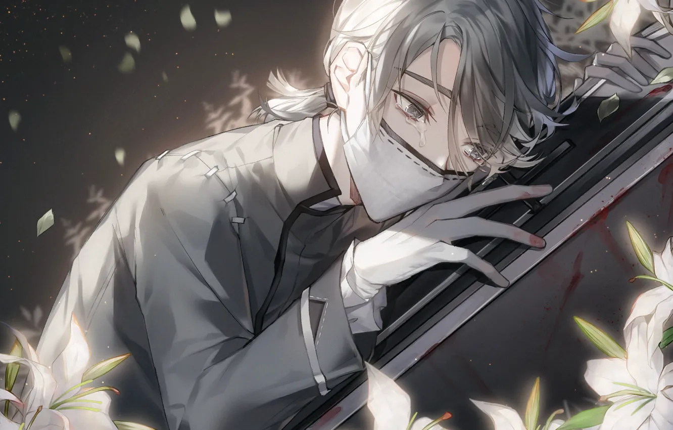 Photo wallpaper blood, Lily, guy, the coffin, crying, IdentityV