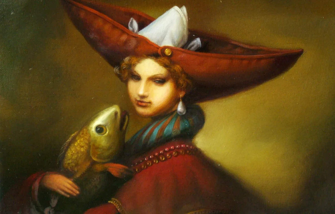 Photo wallpaper fish, Surrealism, Lazarev I. A, Female Freud